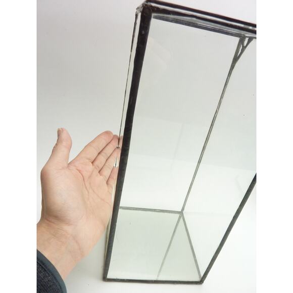 Vintage Glass Display Box with Top Hinge Lid Mirror Bottom - Picture 6 of 7